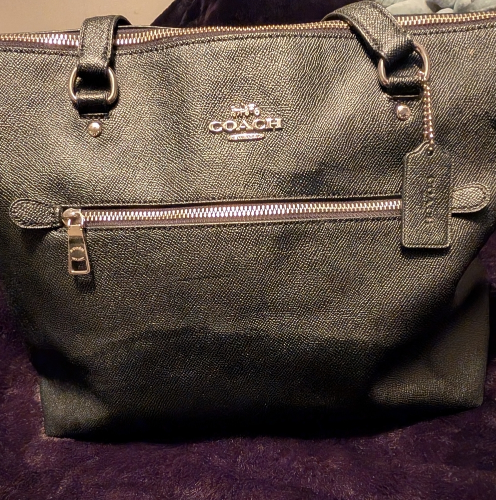 Coach Textured Black Tote Bag